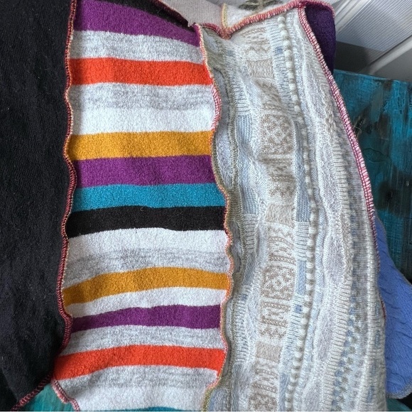 Vintage Woolrich Patchwork Duster Sweater Jacket  Asymmetrical Hem Large - Picture 6 of 16